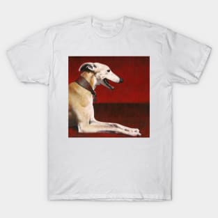 Whippet On Red T-Shirt